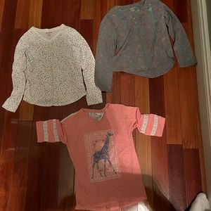 Bundle of 3 girls long sleeve shirts 7-8